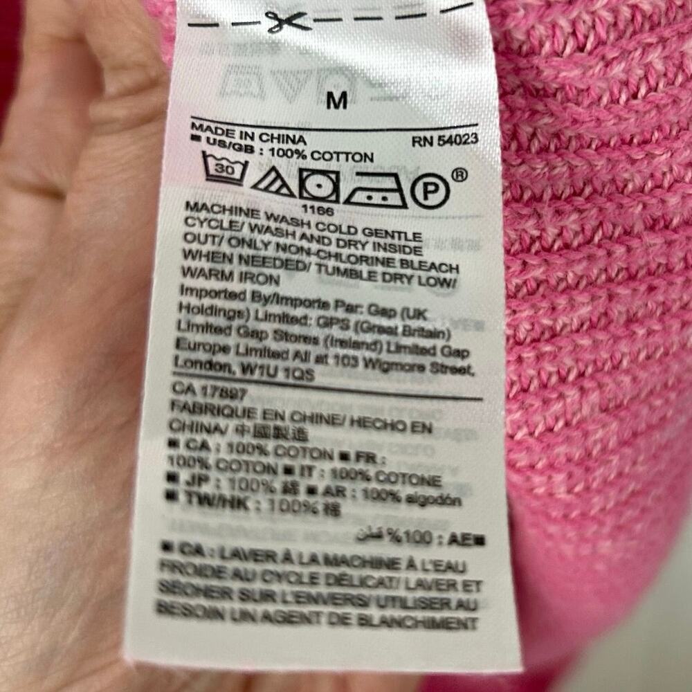 Gap Pink V Neck Knit Sweater Women Medium Preppy Classic Soft Casual - Picture 5 of 6